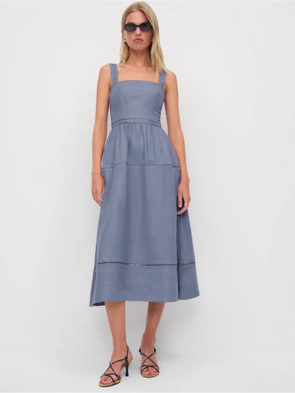 Reformation Everett Linen Midi Dress